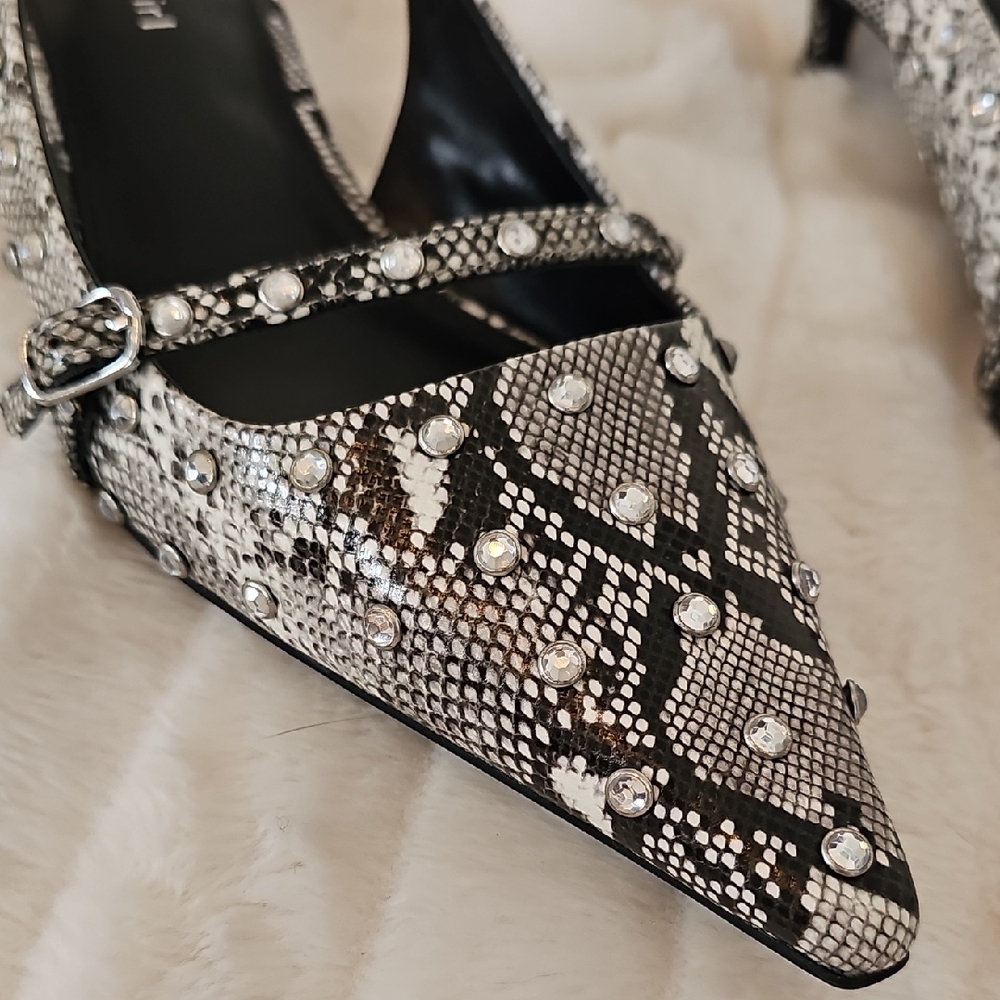 Madden Girl Black and Silver Embellished Heels - Picture 3 of 12